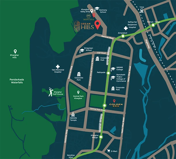 Dream Hills Kharghar Location Map