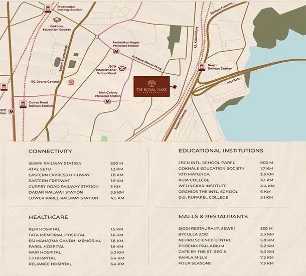 The Royal Oak Residency Location Map