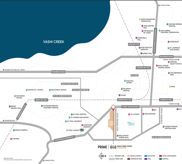 Raheja World Trade Center Location Map
