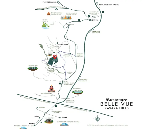 Rustomjee Belle Vue Kasara Hills Location Map