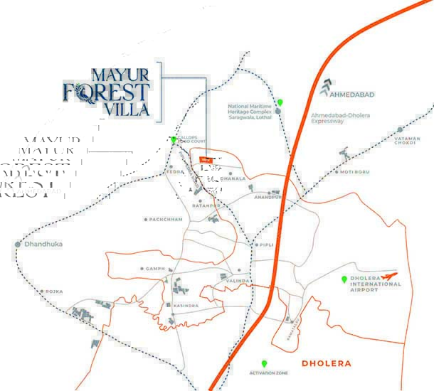 Mayur Forest Villa Plots Location Map