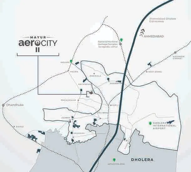 Mayur Aerocity 2 Dholera Location Map