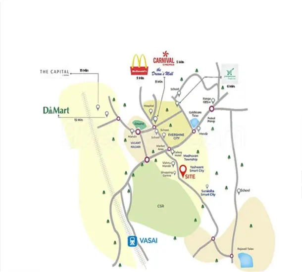 Deep Sky Vasai East Location Map