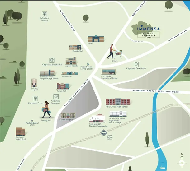 Kalpataru Immensa Thane Location Map