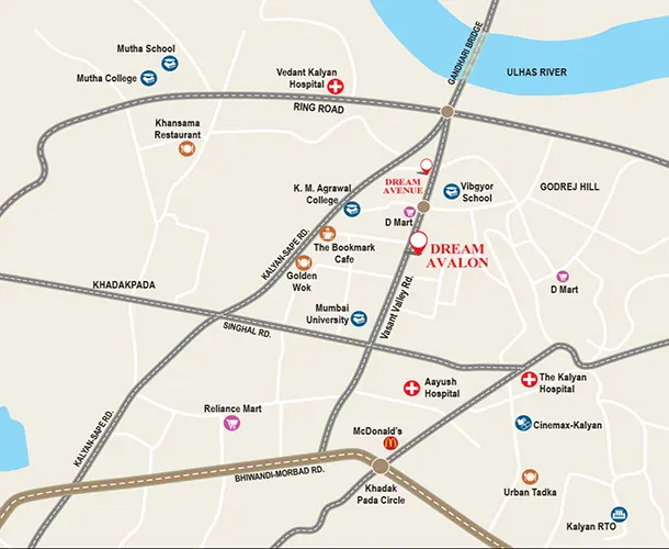 Dream Avalon Kalyan Location Map