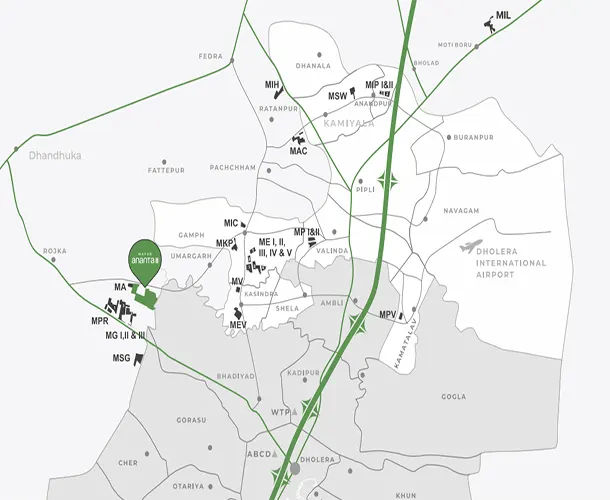 Mayur Ananta II Dholera Location Map