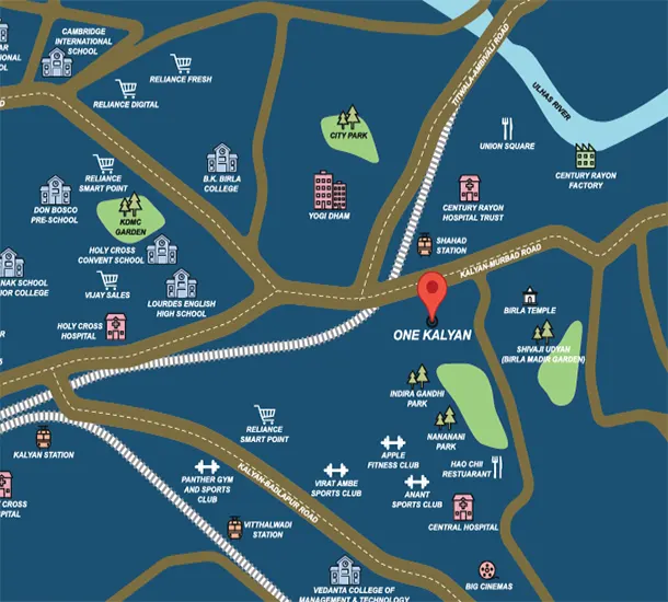 Ajmera  One International District Location Map