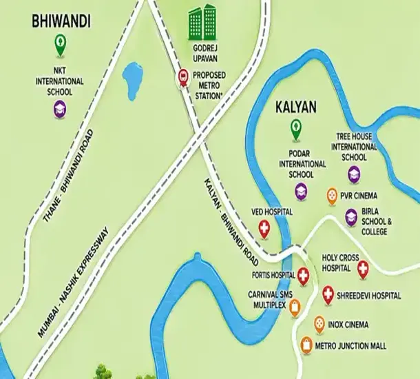 Godrej Upavan Thane Location Map