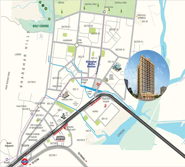 Shreeji Estrella Kharghar Sector 11 Location Map