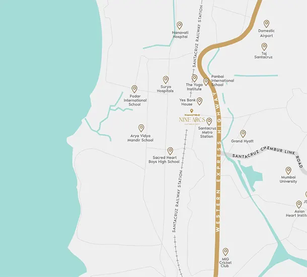 Shapoorji Nine Arcs Santacruz Location Map