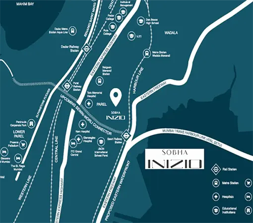 Sobha Inizio Parel Location Map