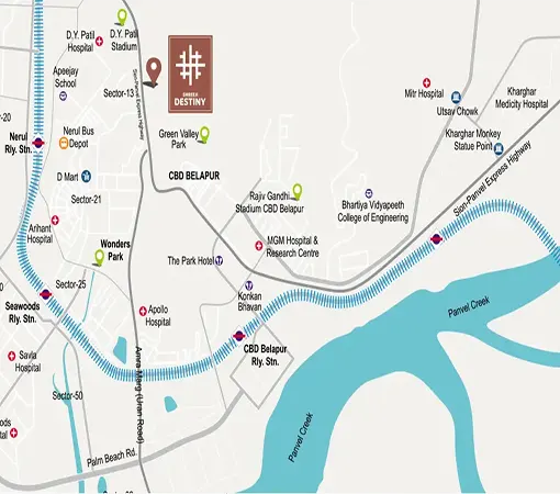 Shreeji Destiny NX Nerul Location Map
