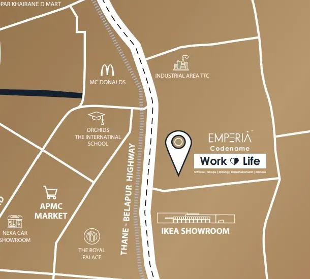 Emperia Codename Work Life Turbhe Location Map
