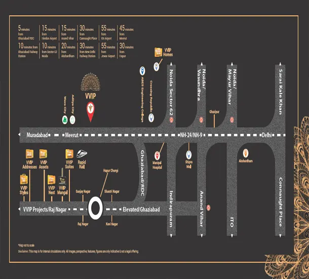 VVIP Namah Ghaziabad New Launch Location Map