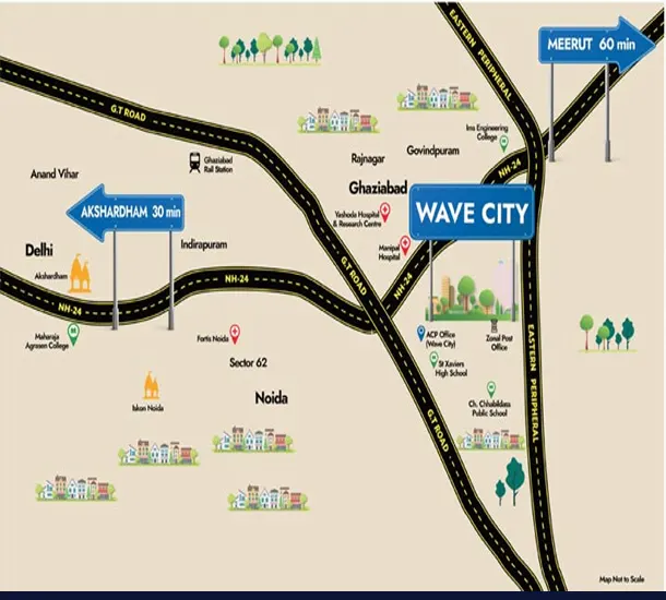 Wave City Eden Ghaziabad Location Map