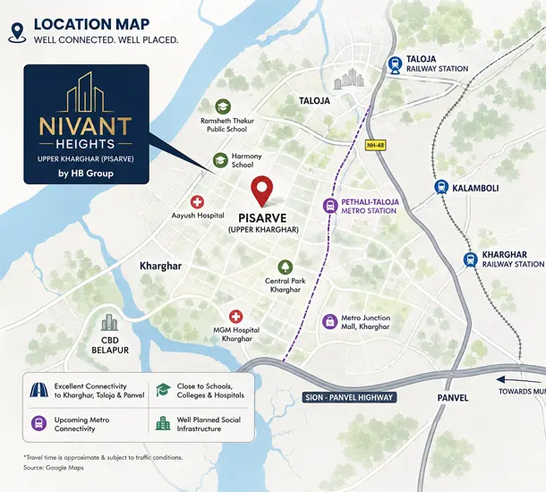 Nivant Heights Pisarve Location Map