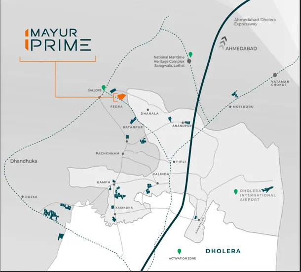 Mayur Prime Dholera Plots Location Map