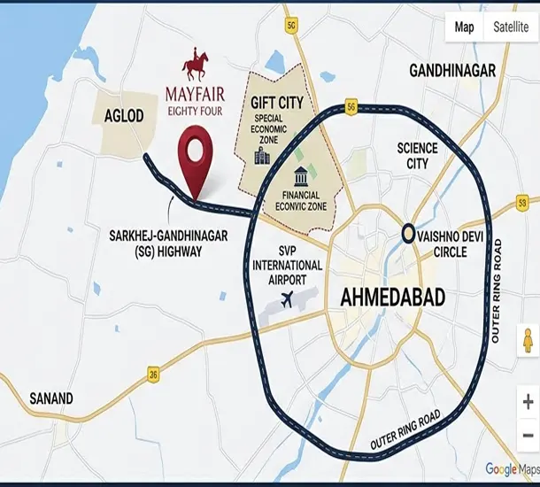 Mayfair84 Investments Ahmedabad Location Map