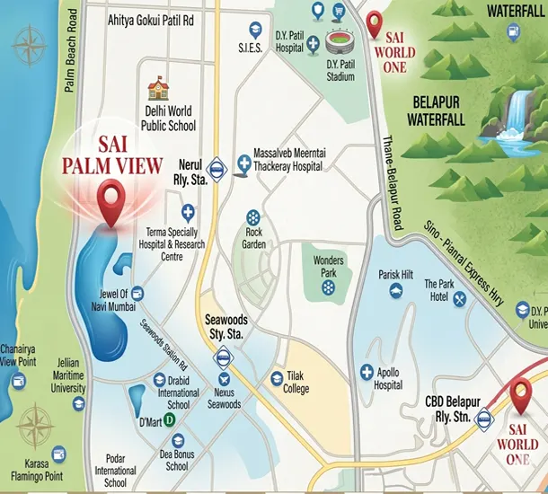 Paradise Sai Palm View Nerul Location Map