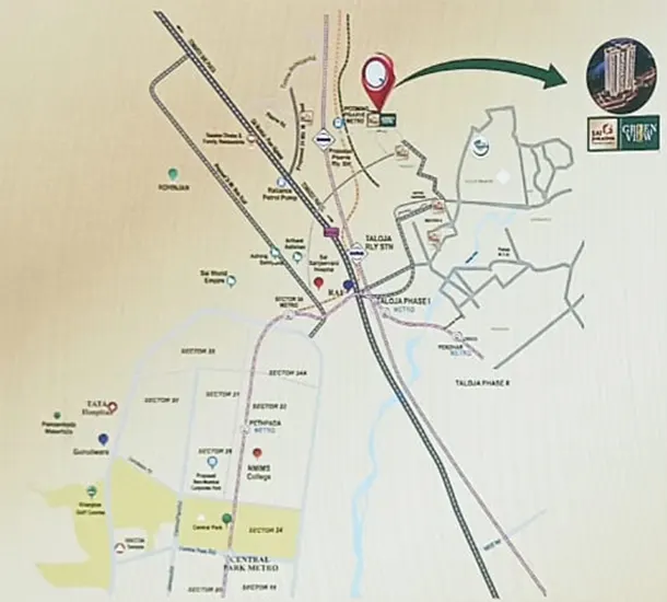 The Green World Upper Kharghar Location Map
