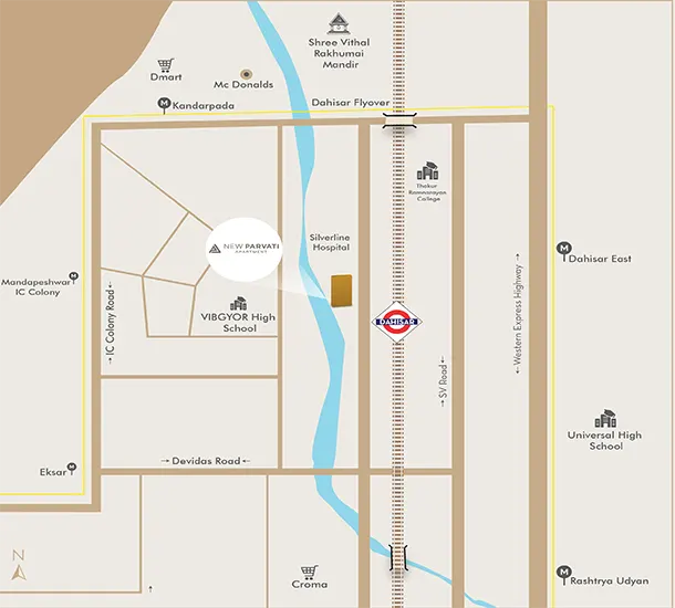 Gagangiri New Parvati Dahisar Location Map