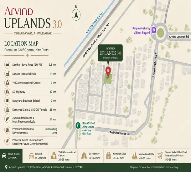 Arvind Uplands 3.0 Ahmedabad Location Map