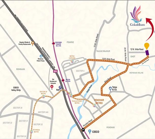 Gokuldham Taloja Ghot Location Map