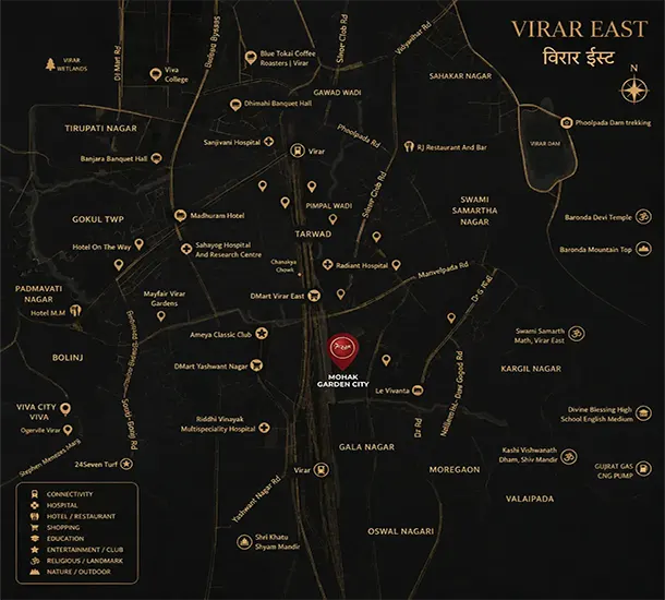 Mohak Garden City Virar East Location Map