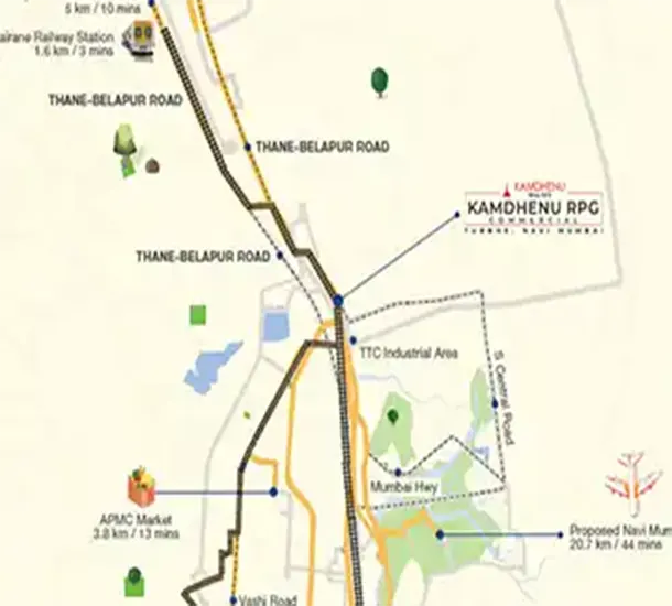Kamdhenu Business District Turbhe Location Map