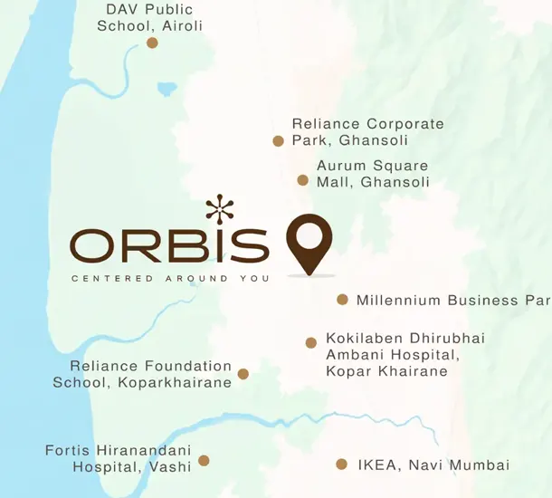 Tata Orbis Ghansoli Location Map