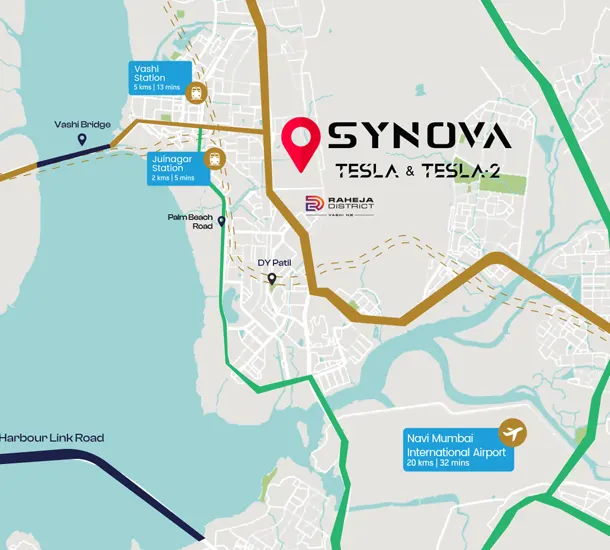 Raheja Synova Juinagar Location Map