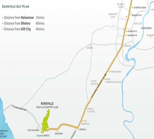 Savvy Kensville Golf Living Location Map