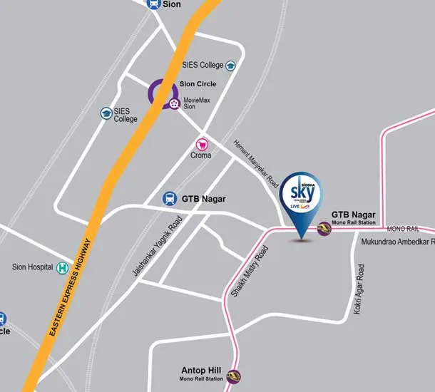 Altaire Collection Siddha Sky Wadala Location Map