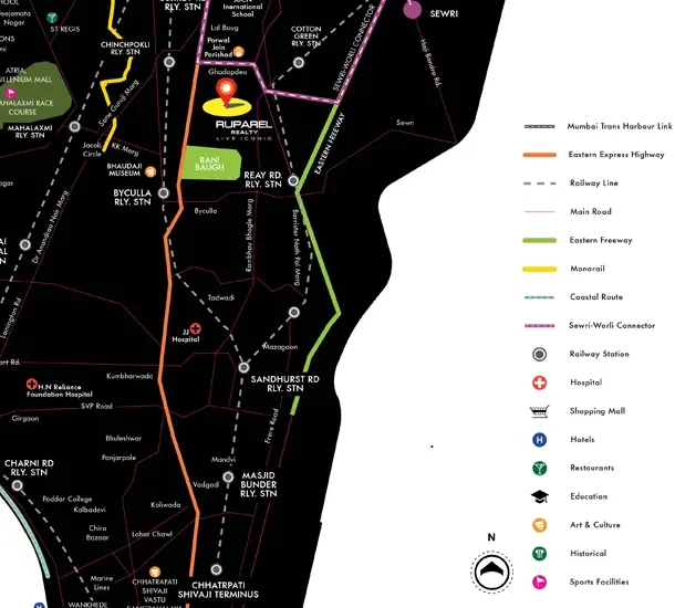 Ruparel Vivanza Byculla Location Map