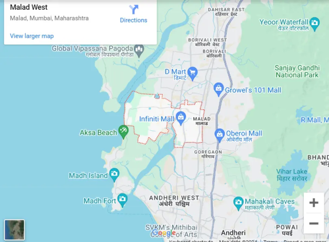 Mahindra Malad West Liberty Garden Location Map