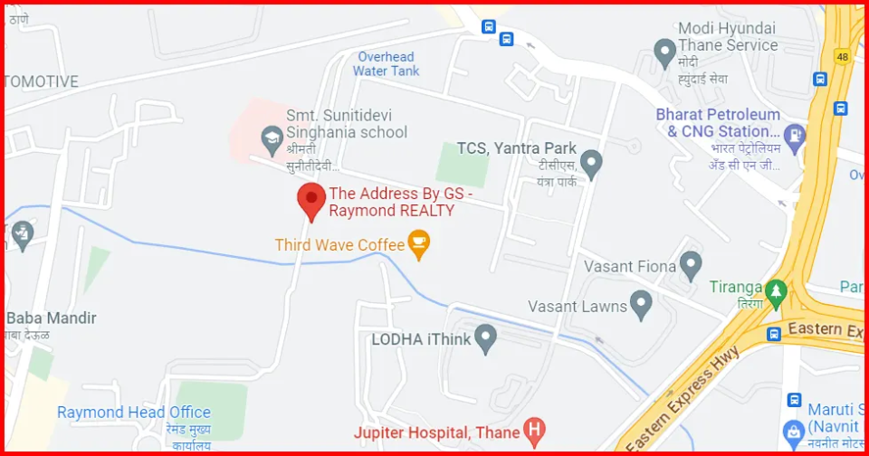 Raymond The Address by GS Thane Location Map