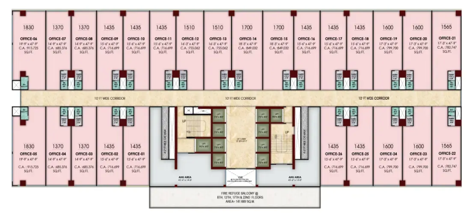 Akshar Stellar Offices Vashi floor plan