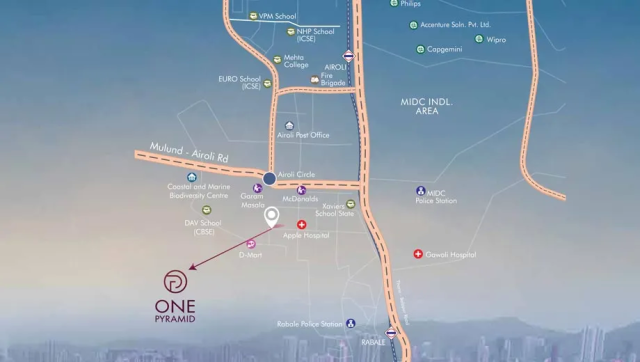 One Pyramid Airoli Location Map