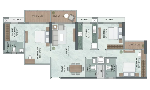 Atlantaa Enclave Upper Ghansoli floor plan