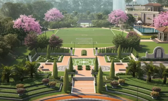 Artist’s impression of the Grand Promenade at L&T Crestoria Estate