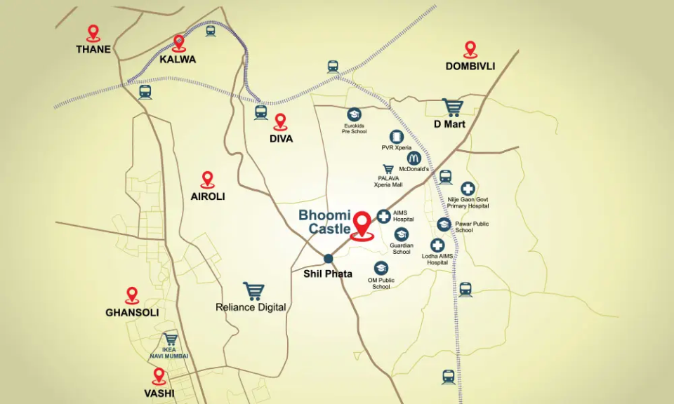 Bhoomi Castle Shilphata Location Map
