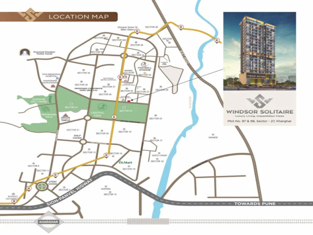 Windsor Solitaire Kharghar Location Map