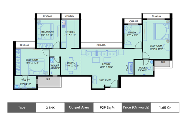Satyam Peace Of Mind floor plan
