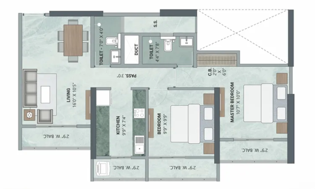 Atlantaa Enclave Upper Ghansoli floor plan