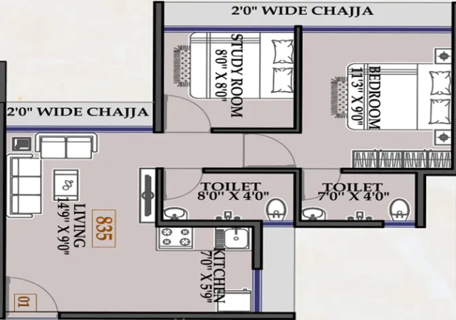 Gami Tiara Pisarve Taloja floor plan