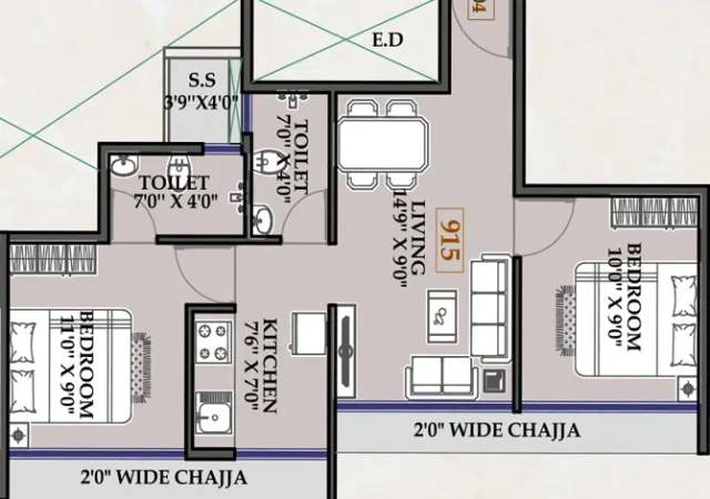 Gami Tiara Pisarve Taloja floor plan