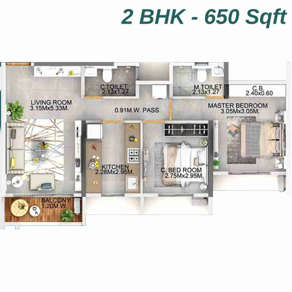 Dosti Eden Thane floor plan