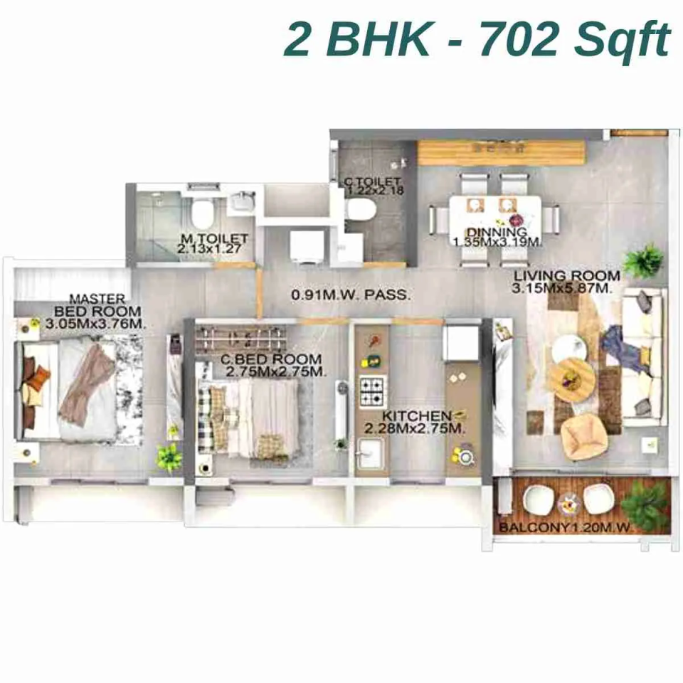 Dosti Eden Thane floor plan