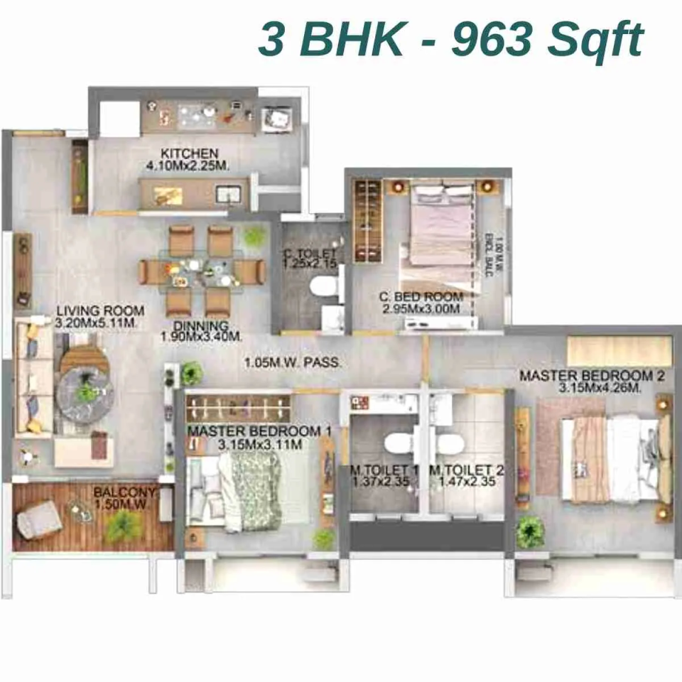 Dosti Eden Thane floor plan