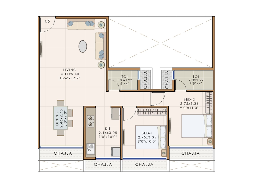Precious Krishna Hills Pushpak Nagar floor plan